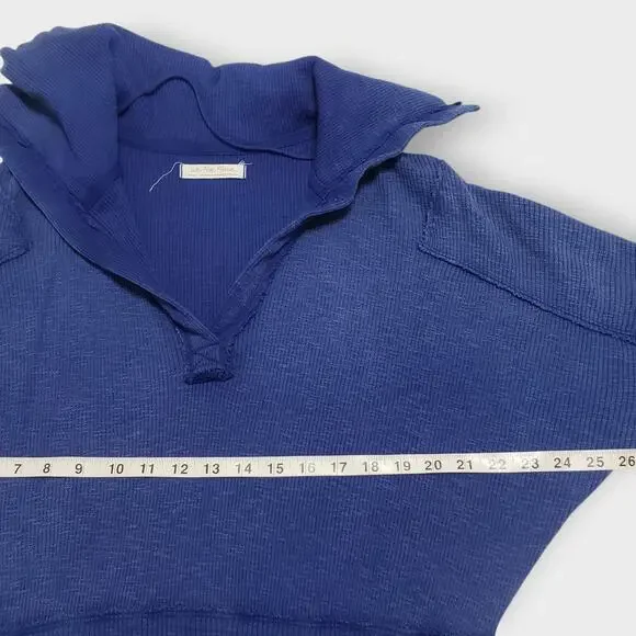 We The Free‎ Not So Ordinary Washed Ribbed Pullover Royal Blue Sz XS Slouchy - Picture 8 of 10